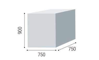 W750×D750×H900